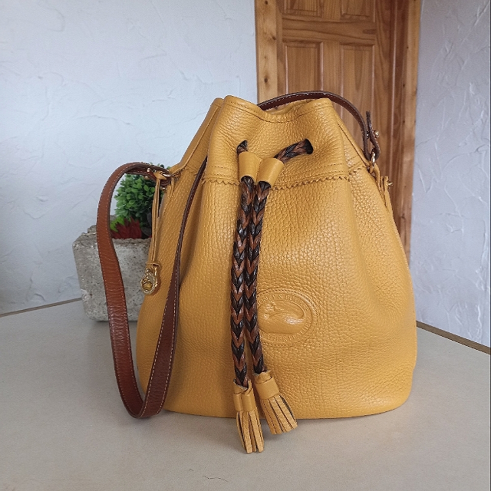 Dooney & Bourke Dramatic Palomino, Teton Collection Drawstring, 1990's